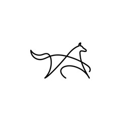 Dog one line icon. Element of animal icon. Thin line icon for website design and development, app development. Premium icon