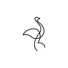 Ostrich one line icon. Element of animal icon. Thin line icon for website design and development, app development. Premium icon