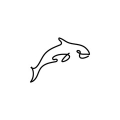 Whale one line icon. Element of animal icon. Thin line icon for website design and development, app development. Premium icon