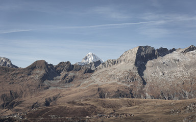 Bergkette, Blick von der Riederalp, Wallis, Schweiz, Europa