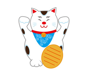 猫　招き猫　小判