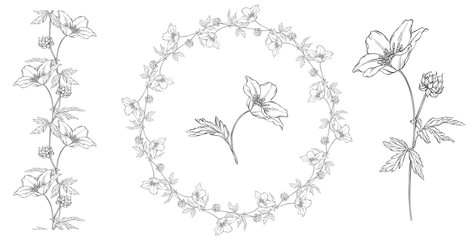 vector set of floral floral patterns