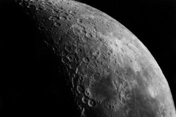 Moon and craters 3D illustration. Image of space science. Astronomy. © Jaroslav Noska