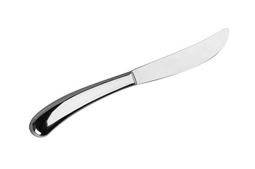 Knife on white isolated background used in restaurants.
