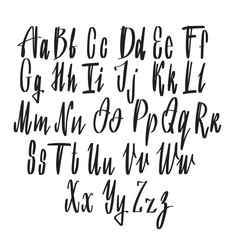 Hand drawn typeface. Painted vector characters: lowercase and uppercase. Typography alphabet for your designs: logo, typeface, card