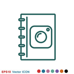 Photo album vector icon on white background.