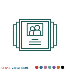 Photo album vector icon on white background.