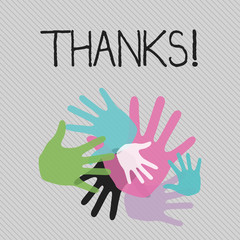 Conceptual hand writing showing Thanks. Concept meaning Appreciation greeting Acknowledgment Gratitude