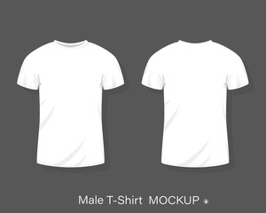 stock vector Men's t-shirt design template vector flat style