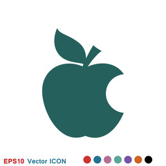 Apple Icon in trendy flat style isolated on background.