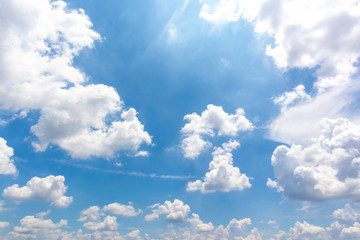 Obraz na płótnie Canvas Beautiful blue sky with cloudy background and texture.