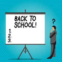 Handwriting text writing Back To School. Conceptual photo Return to class first day of studies Classroom Arriving