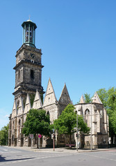 Aegidienkirche in Hanover Germany - the roofless church ruin serves as a world war II memorial