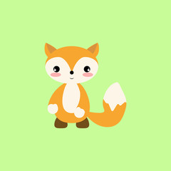 Fox, cartoon, illustration, animal color icon