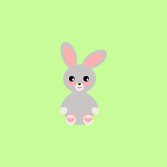 Rabbit, cartoon, illustration, animal color icon