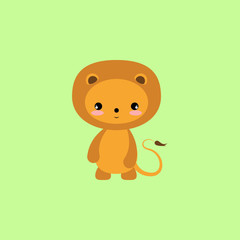 Lion, cartoon, illustration, animal color icon