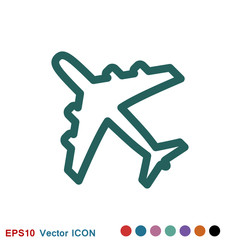 Plane icon on white background, airplane vector Illustration