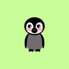 Penguin, cartoon, illustration, animal color icon