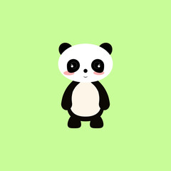 Panda, cartoon, illustration, animal color icon