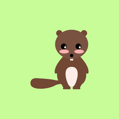 Beaver, cartoon, illustration, animal color icon