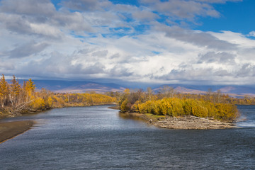 View of the Kamchatka River, Kamchatka Peninsula, Russia.