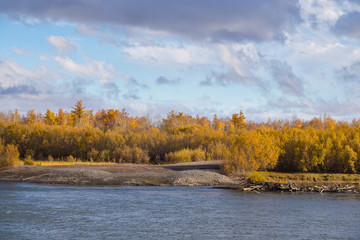 View of the Kamchatka River, Kamchatka Peninsula, Russia.