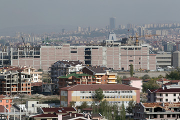 The capital of Turkey the biggest construction made in Ankara. Çankaya, Dikmen and İncek districts are seen in the back.
