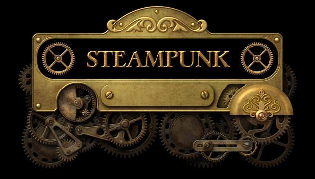 Steampunk frame with intricate old mechanism