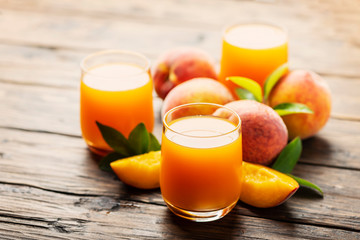 Fresh natural peach juice