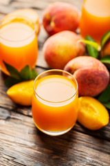 Fresh natural peach juice
