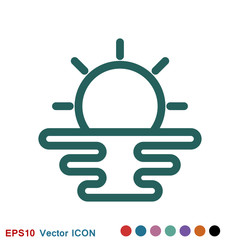 Beach icon vector of vacation and tourism, summer symbol
