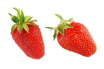 Red berry strawberries isolated on white background