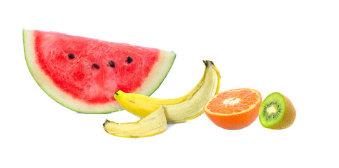 fruits slice isolated on white background