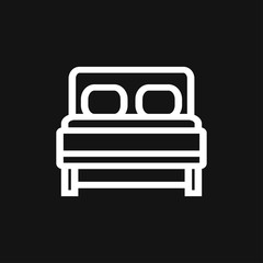 Bed icon vector, flat symbol on background.