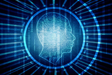 digital Artificial mind concept