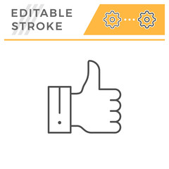 Thumb up editable stroke line icon