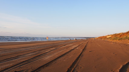 Japanese coast Sunset Sandy beach