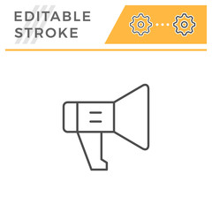 Loudspeaker editable stroke line icon
