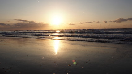 Japanese coast Sunset Sandy beach