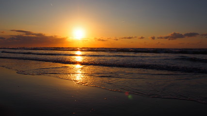Japanese coast Sunset Sandy beach