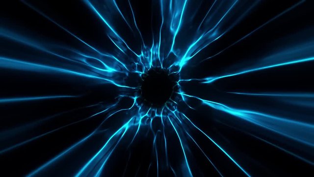 Blue Black Hole Energy Tunnel Intro Logo Loop Background