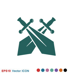 Sword icon, vector flat icon illustration isolated on background.
