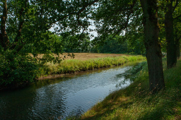 Fototapeta na wymiar River drente Netherlands. Drentse Aa near Roden