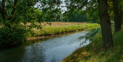 Fototapeta na wymiar River drente Netherlands. Drentse Aa near Roden