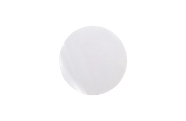 Blank white circle paper sticker label isolated on white background with clipping path