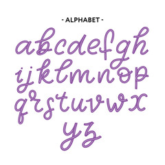Hand drawn typeface set isolated on white. Brush painted characters: lowercase and uppercase. Vector logo font. Typography alphabet for your designs: logo, typeface, card, wedding invitation.