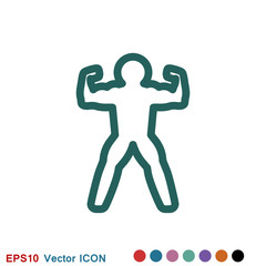 Bodybuilder icon, muscle sign. Vector illustration for web design