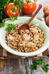 Buckwheat porridge with meat
