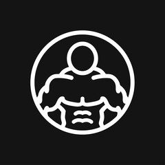 Bodybuilder icon, muscle sign. Vector illustration for web design