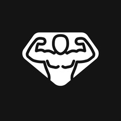 Bodybuilder icon, muscle sign. Vector illustration for web design
